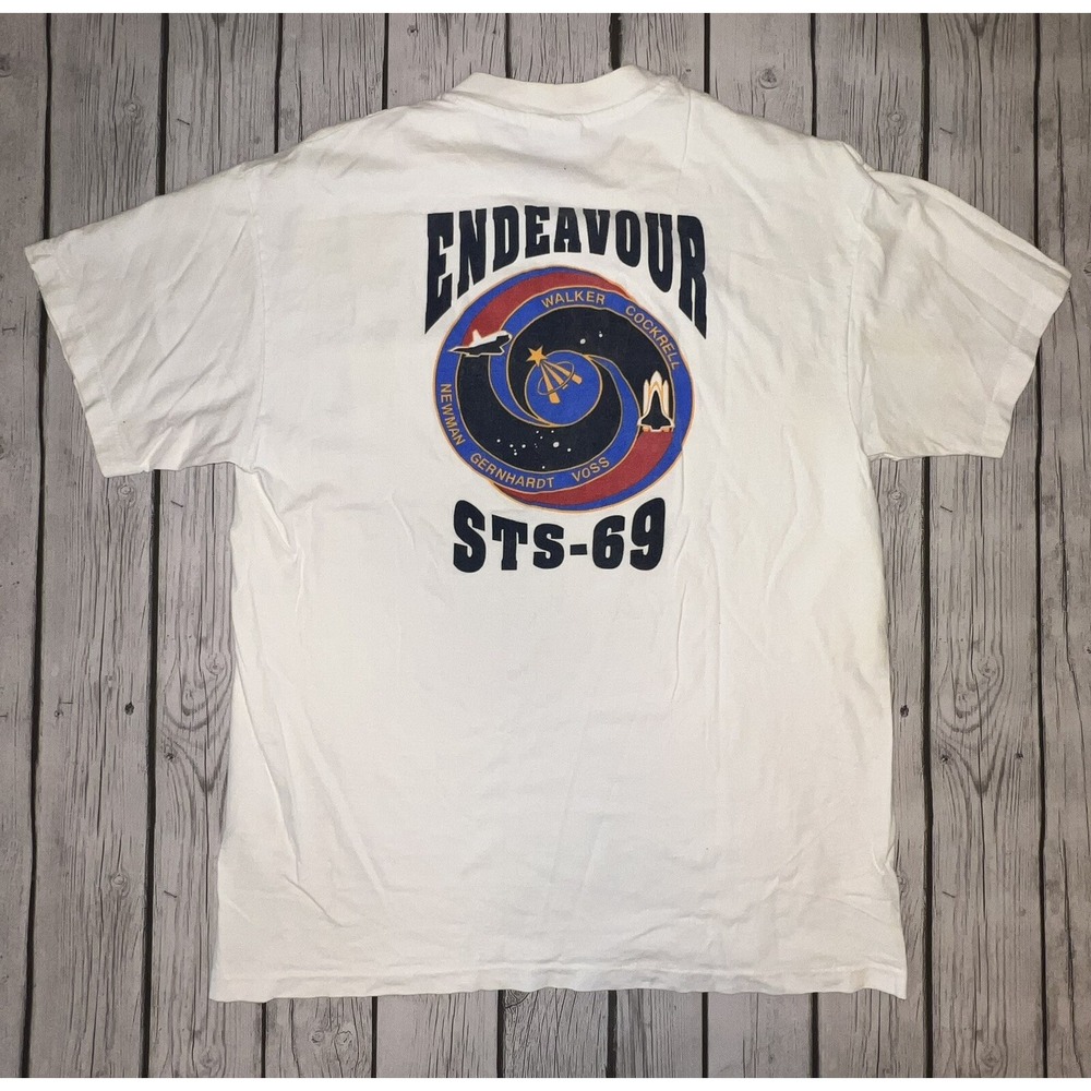 NASA Endeavour STS-69 Walker Cockrell Newman Gernhardt Voss T Shirt Size L 90s